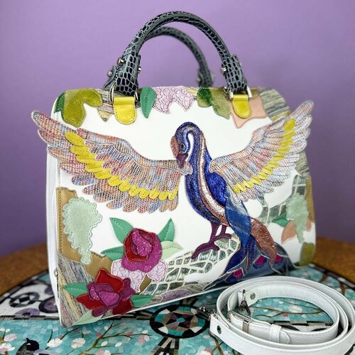 фото Сумка купол kurguzova райская птица, белый