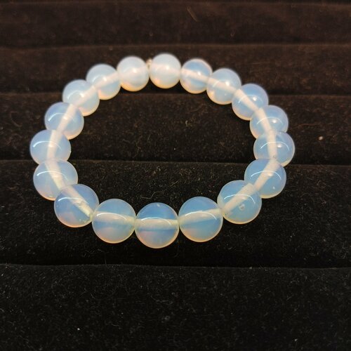 фото Браслет, лунный камень, размер 16 см, диаметр 5 см, бесцветный, белый уральские камни