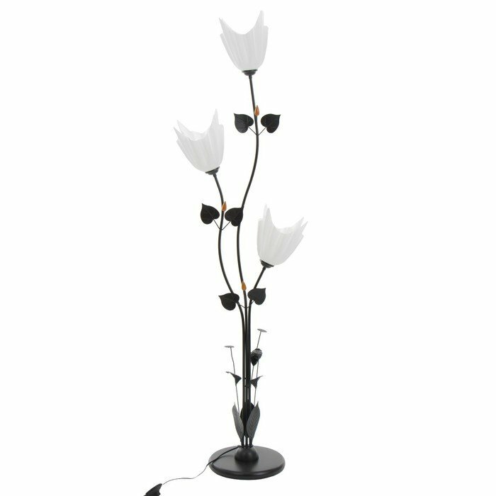 фото Торшер "Ариадна" 3хЕ27 15Вт чёрно-белый h.155 см