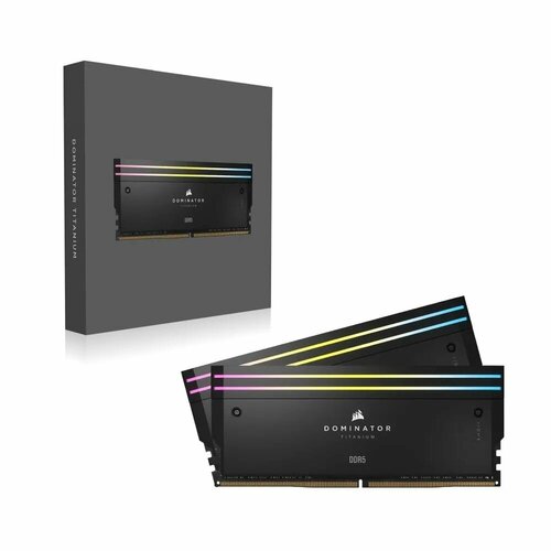 Оперативная память Corsair Corsair DOMINATOR TITANIUM RGB 32 ГБ (2x16 ГБ) DDR5 6000 МГц, черный 2x16 ГБ (CMP32GX5M2B6000C30)