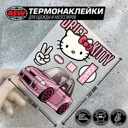 Термонаклейка Nissan Silvia S14 drift kitty, JDM