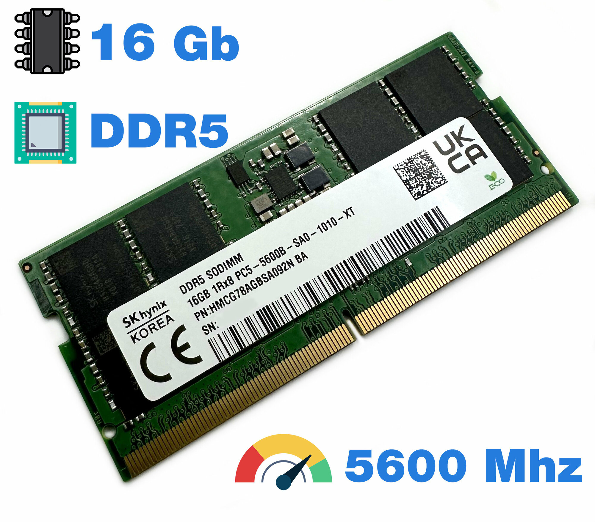 Оперативная память SK Hynix DDR5 16Gb 1Rx8 PC5-5600B SODIMM