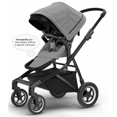 Thule Городская детская коляска Sleek Grey Melange/Black, серый