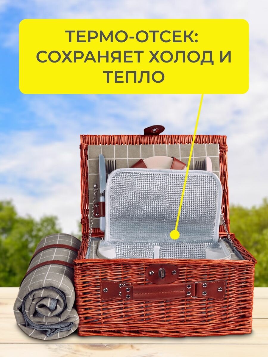 Набор для пикника в корзине — фото 2