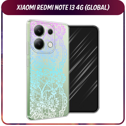 Силиконовый чехол на Xiaomi Redmi Note 13 4G (Global) / Сяоми Редми Нот 13 4G Радужный кружевной узор, прозрачный силиконовый чехол на xiaomi redmi note 13 4g global сяоми редми нот 13 4g мои языковые способности прозрачный