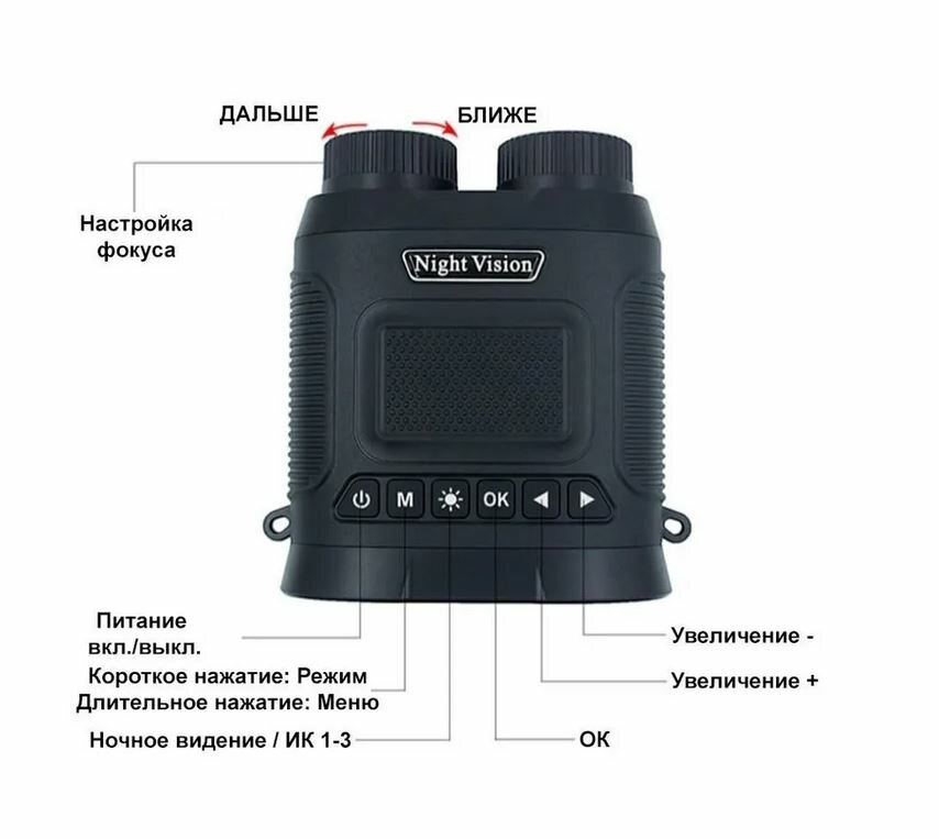 Тактический цифровой бинокль ночного виденья ДТ29 NIGHT VISION с инфракрасной подсветкой для охоты рыбалки туризма UQ-8X