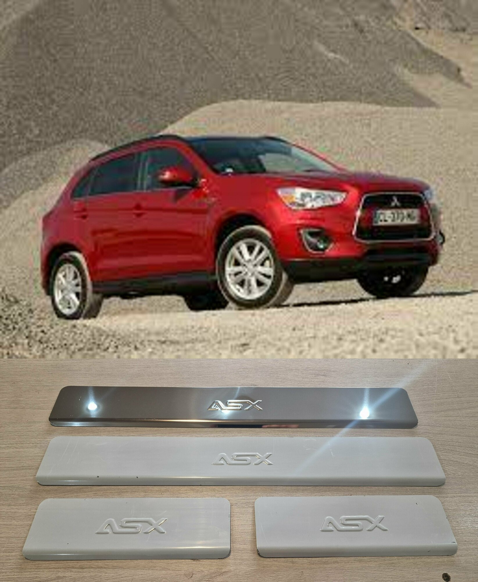 Накладки на пороги Нержавейка для MITSUBISHI ASX 2010-