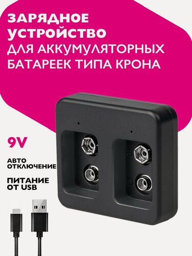 Изображение товара Зарядное устройство ФАZА CNLD-2IS-09 для аккумуляторов, двойное, NiMH/LiIon, USB, 9В