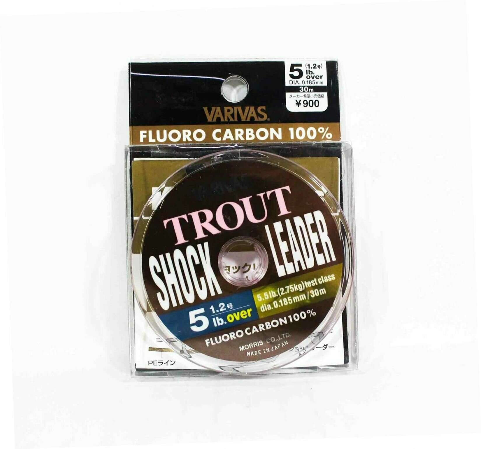 Флюорокарбон VARIVAS TROUT SHOCK LEADER 30m #1.2 5lb