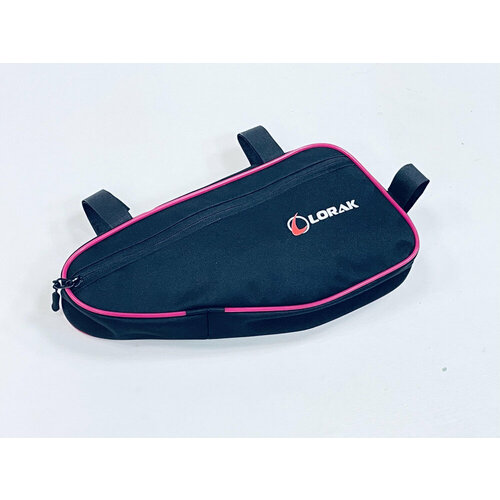 Велосумка Lorak 466 под раму 33х17х5см черный-розовый