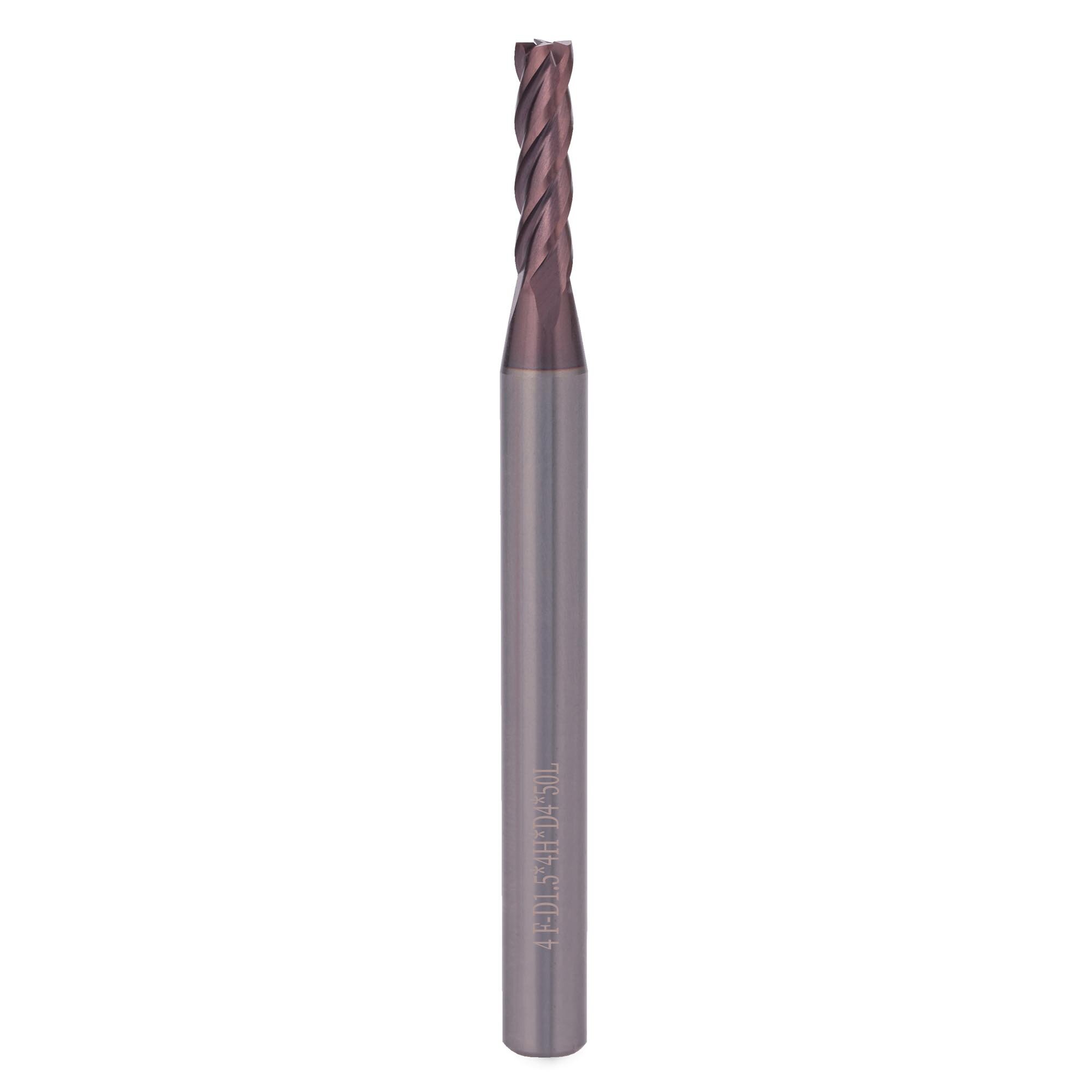 фото Фреза твердосплавная по металлу H-Tools 1,5x50/4мм d04 4z 55HRC P20 TiALN 19941-015