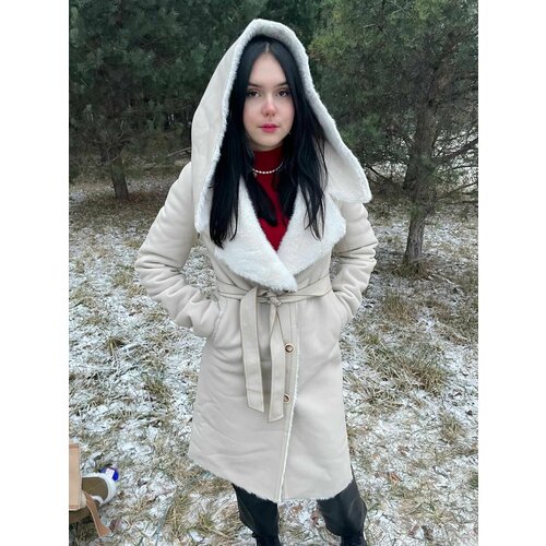 Дубленка , размер 42, белый