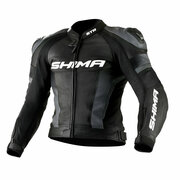 Мотокуртка кожаная SHIMA STR JACKET, Черный 48