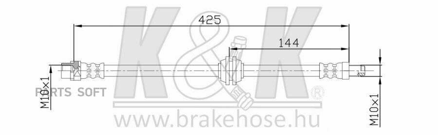 K&K FT0054 Шланг тормозной передний FT0054