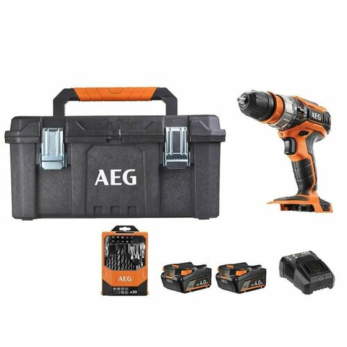 Дрель-шуруповерт аккумуляторная ударная AEG bsb18c2x-402tb 2889000₽