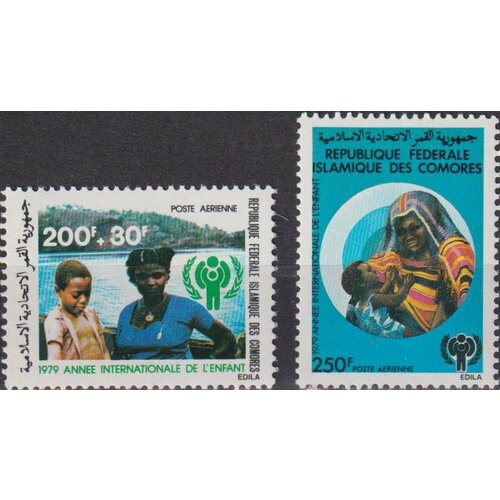 Почтовые марки Коморы 1979г. Международный год ребенка Кошки MNH