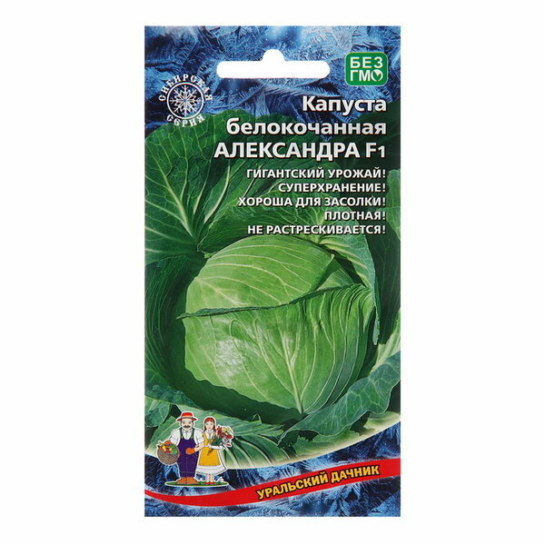 Семена Капуста белокачанная Александра F1 0.3г (Уральский Дачник)