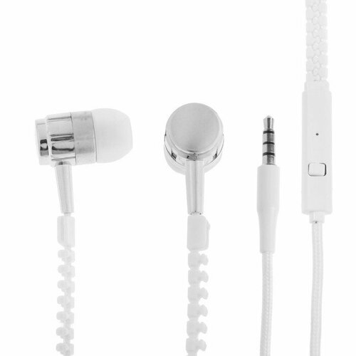 Наушники LuazON VBT 110 Молния вакуумные микрофон белые комплект из 8 шт 231000₽