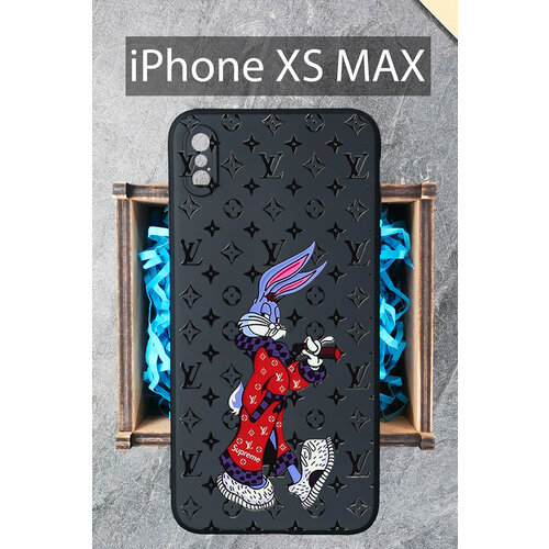 Силиконовый чехол Заяц ЛВ для iPhone XS MAX / Айфон XС макс силиконовый чехол вишня для iphone xs max прозрачный айфон xс макс