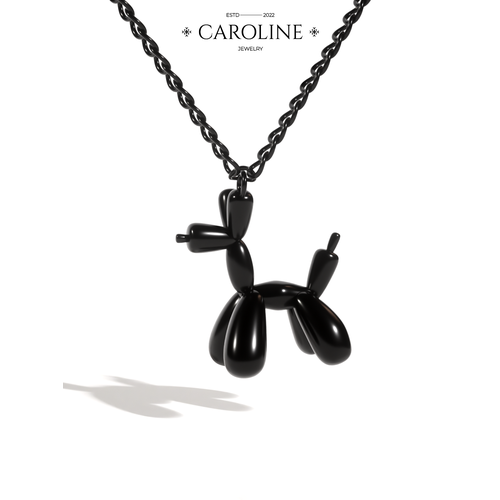 фото Колье caroline jewelry, длина 61 см., черный