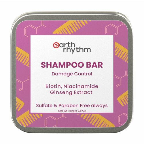 Твердый шампунь для волос с биотином, ниацинамидом и экстрактом женьшеня / Earth Rhythm Biotin, Niacinamide & Ginseng Extract Shampoo Bar