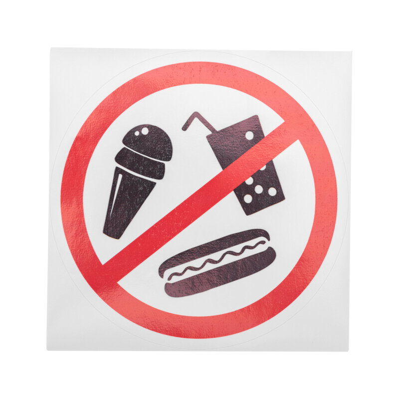 Наклейка запрещающий знак "С продуктами питания вход запрещен" 150*150 мм Rexant 5 шт арт. 56-0041