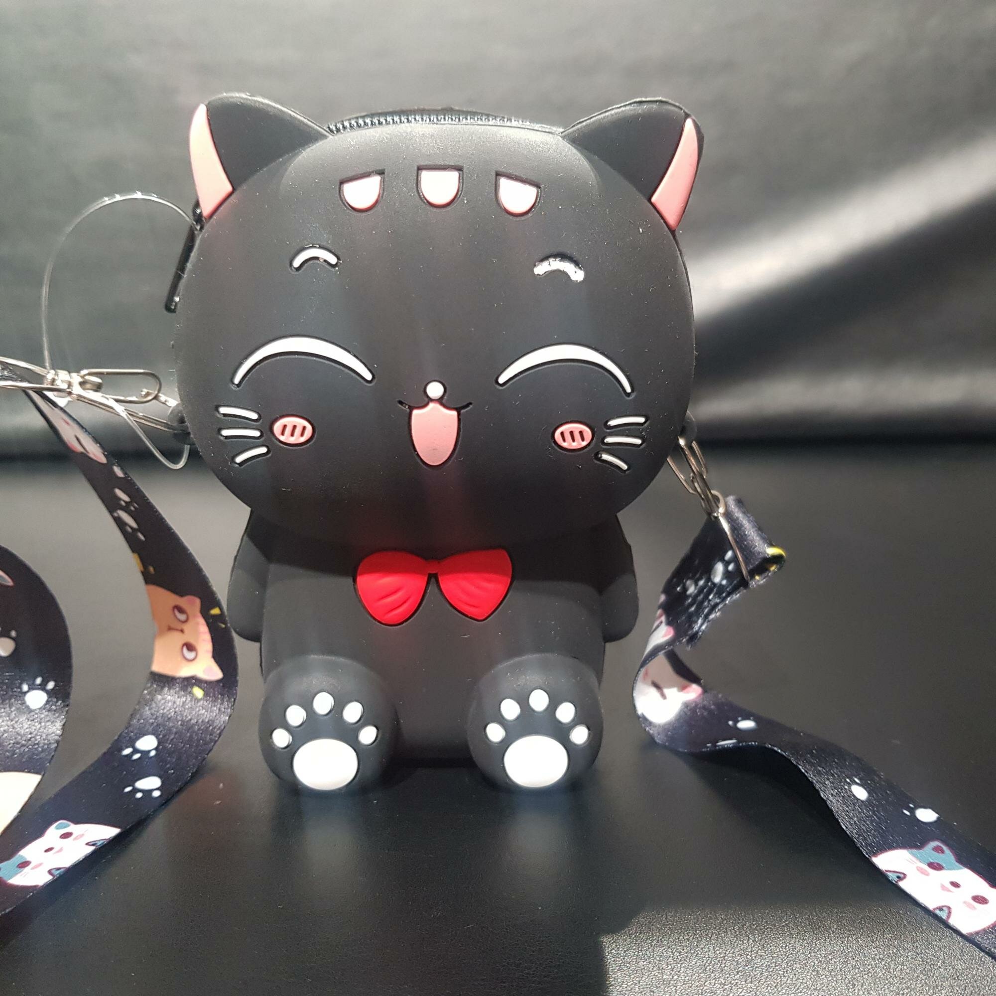 фото Детская силиконовая сумочка Котик черный Cat_black_mini