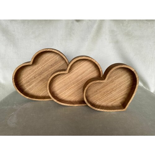 Поднос в форме Сердца из массива дуба комплект из трех 9100₽