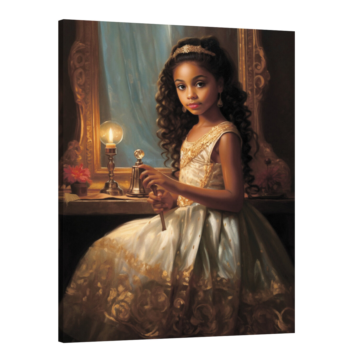 Интерьерная картина 50х70 "Принцесса с зеркалом"