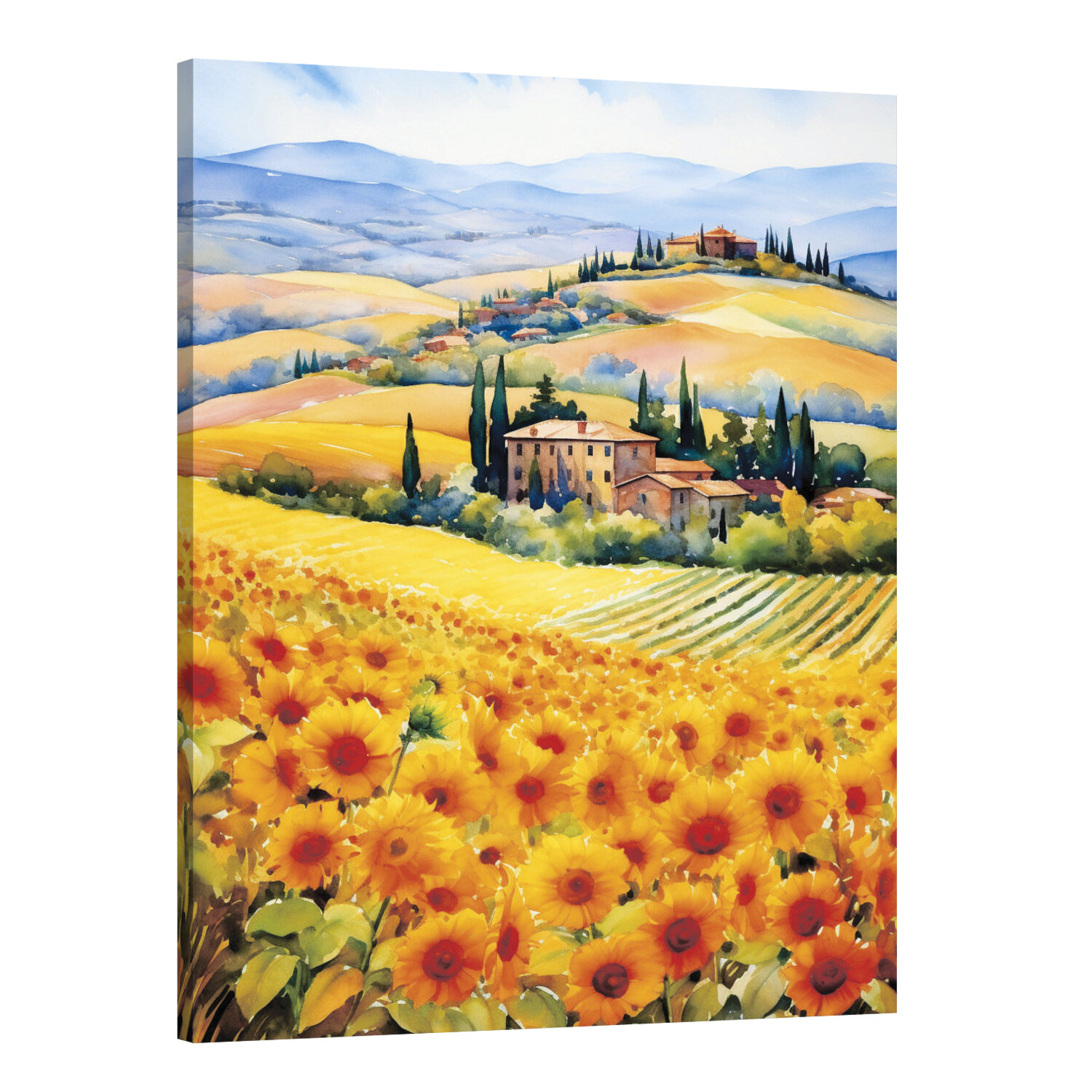 Интерьерная картина 50х70 "Италия: картина с акварелью"