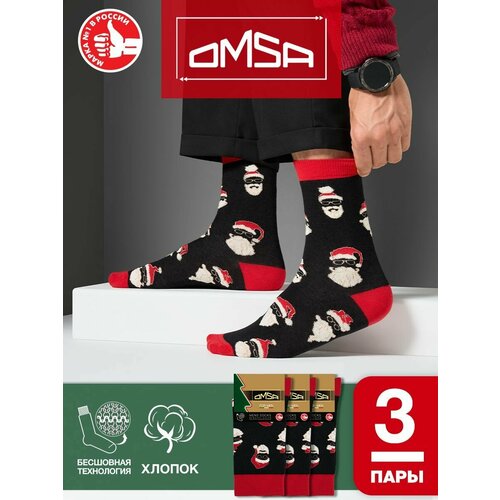 Носки Omsa, 3 пары, размер 45-47 (29-31), черный