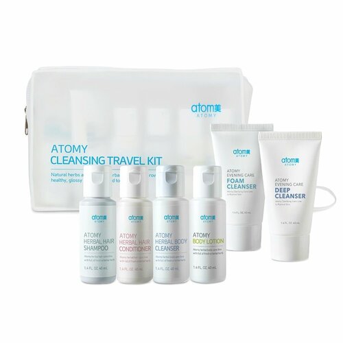 Дорожный Набор Атоми Очищение 6 средств косметики для гигиены набор travel essentials kit 4 50мл гель для душа крем для тела шампунь кондиционер