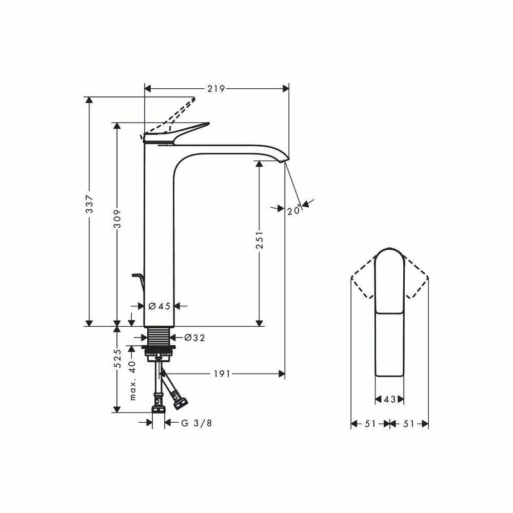 Смеситель Hansgrohe Vivenis 75040000 для раковины - фото №13