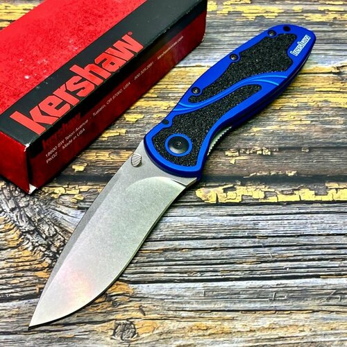 Нож складной Kershaw KS1670NBMAG Blur, MagnaCut Blade, Blue Aluminium Handle нож складной kershaw link blackwashed blade black handle