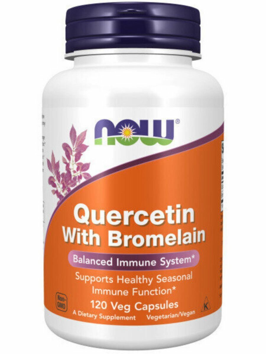 Quercetin with bromelain, Кверцетин и Бромелаин 120 капсул