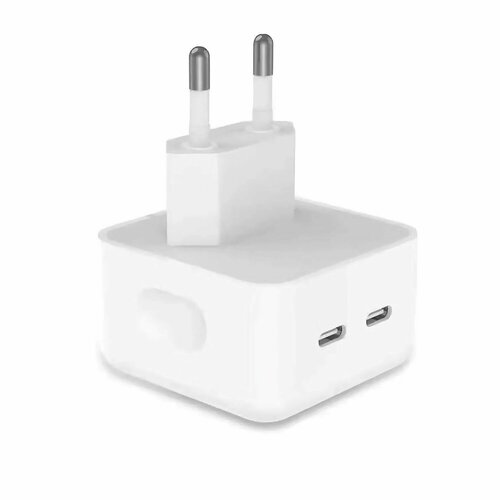 Сетевой адаптер MHJE3ZM/A PD, 2 разъема Type-C, 3.8A/35W, класс С, белый, 1 шт сзу apple usb type c белый mhje3zm a