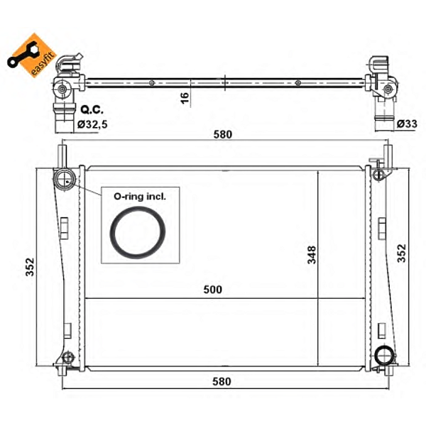 NRF 58274 (1141490 / 1214785 / 1222562) радиатор двигателя (al) Ford (Форд) Fiesta (Фиеста) 1.4 02- 58274