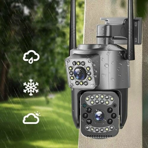 Двухобъективная уличная камера видеонаблюдения работает от 4G sim-карта с удаленным управлением 499900₽