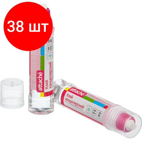 Комплект 38 штук, Клей канцелярский жидкий 50мл Attache с силиконовым наконечником клей канцелярский жидкий deli 50мл прозрачный