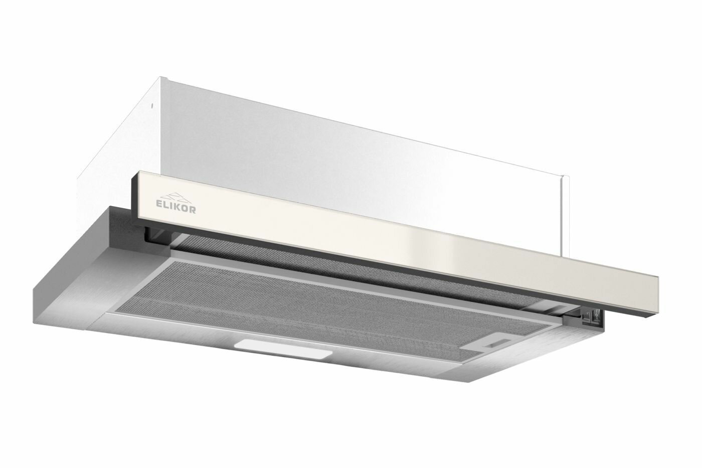 Кухонная вытяжка Elikor: Интегра GLASS 60Н-400-В2Д нерж/стекло бежевое