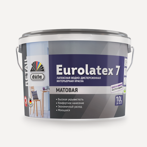 Изображение товара Dufa Retail EUROLATEX 7 / Дюфа Ритейл Евролатекс 7 Водно-дисперсионная краска 10л