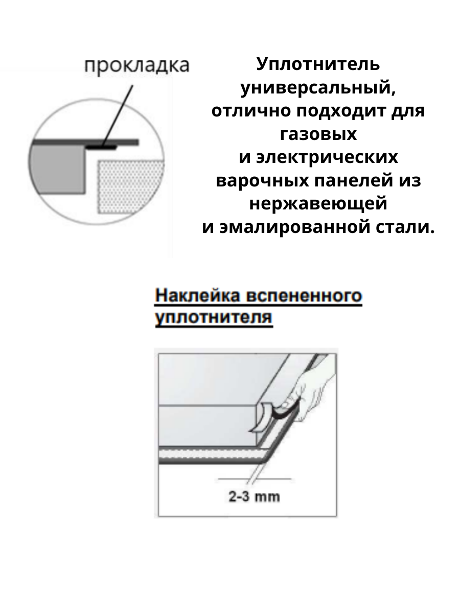 Уплотнитель для варочной панели