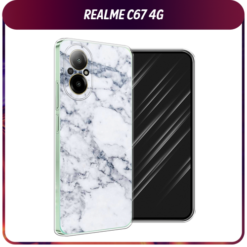 Силиконовый чехол на Realme C67 4G / Реалми C67 4G Серый мрамор силиконовый чехол на realme c67 4g реалми c67 4g enjoy every moment мрамор