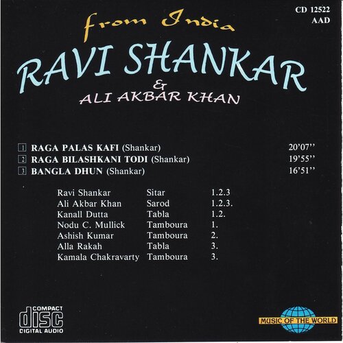 Ravi Shankar & Ali Akbar Khan-From India WorldMusic CD Deu ( Компакт-диск 1шт) индийская музыка pizante raymond ali and his camera cd