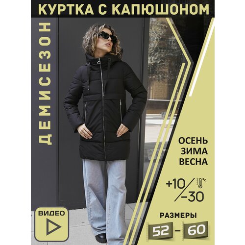 фото Пуховик dt fashion, размер 60, черный