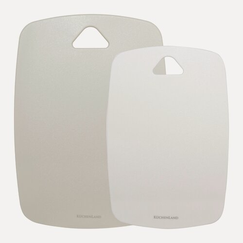 Изображение товара Доска разделочная, Kuchenland, 30/35 см, 2 шт, пластик, молочная/серо-коричневая, Soft kitchen
