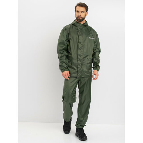 Костюм-дождевик мужской Huntsman ВВЗ Шторм летний ветровлагозащитный непромокаемый, ткань таффета, цвет зеленый (р.48-50/176)