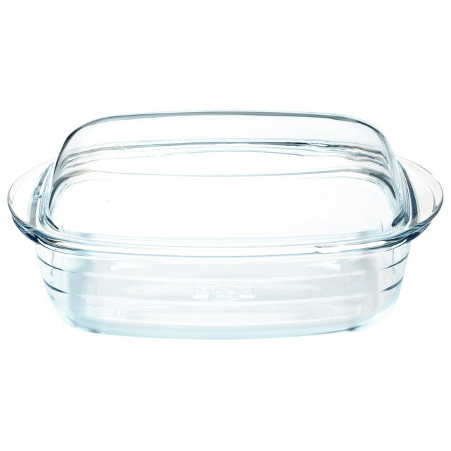 Утятница pyrex 6,5л 38х22х11см жаростойкое стекло с крышкой