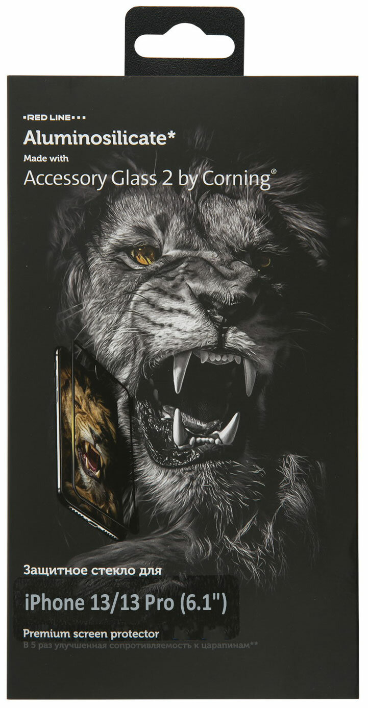 Стекло защитное Corning iPhone 13/13 Pro (6.1") Full Screen tempered glass FULL GLUE черный - фото №4