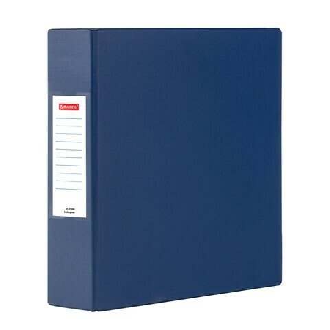 Папка на 2 кольцах, прочная, картон/ПВХ, BRAUBERG "Office", синяя, 75 мм, до 500 листов, 271845
